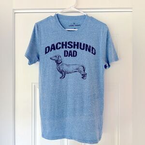 For the Love of Paws ‘Dachshund Dad’ heathered light blue short sleeve t-shirt